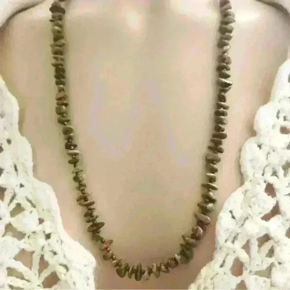 Vintage Unakite  gemstone necklace - Picture 1 of 9